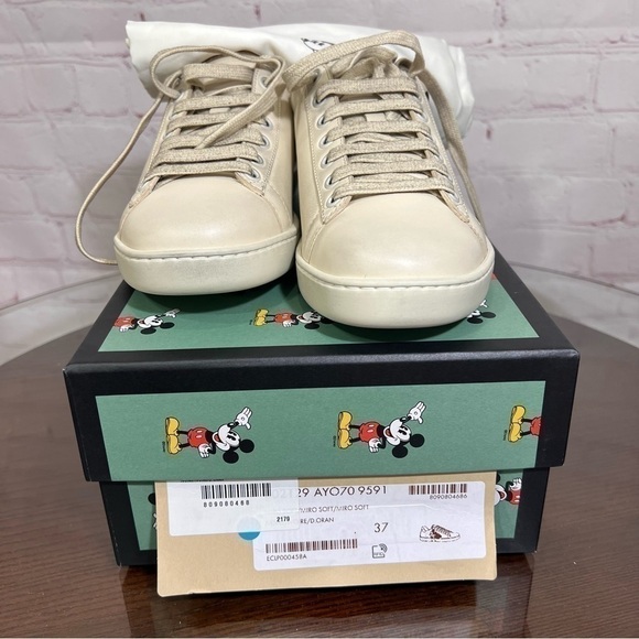 GUCCI x Disney Women's Ace Mickey Mouse Low Top Retro Vintage Sneakers 37 BNIB - Picture 10 of 15